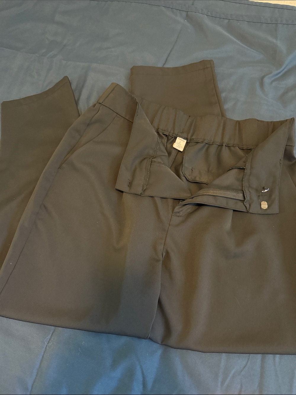 Black Pull-On Stretch Dress Pants